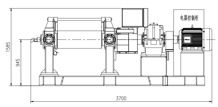 XK-360開放式煉膠機(jī)外形圖